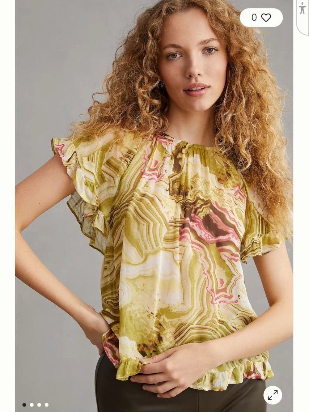 Anthropologie Ruffled Blouse NWT Small